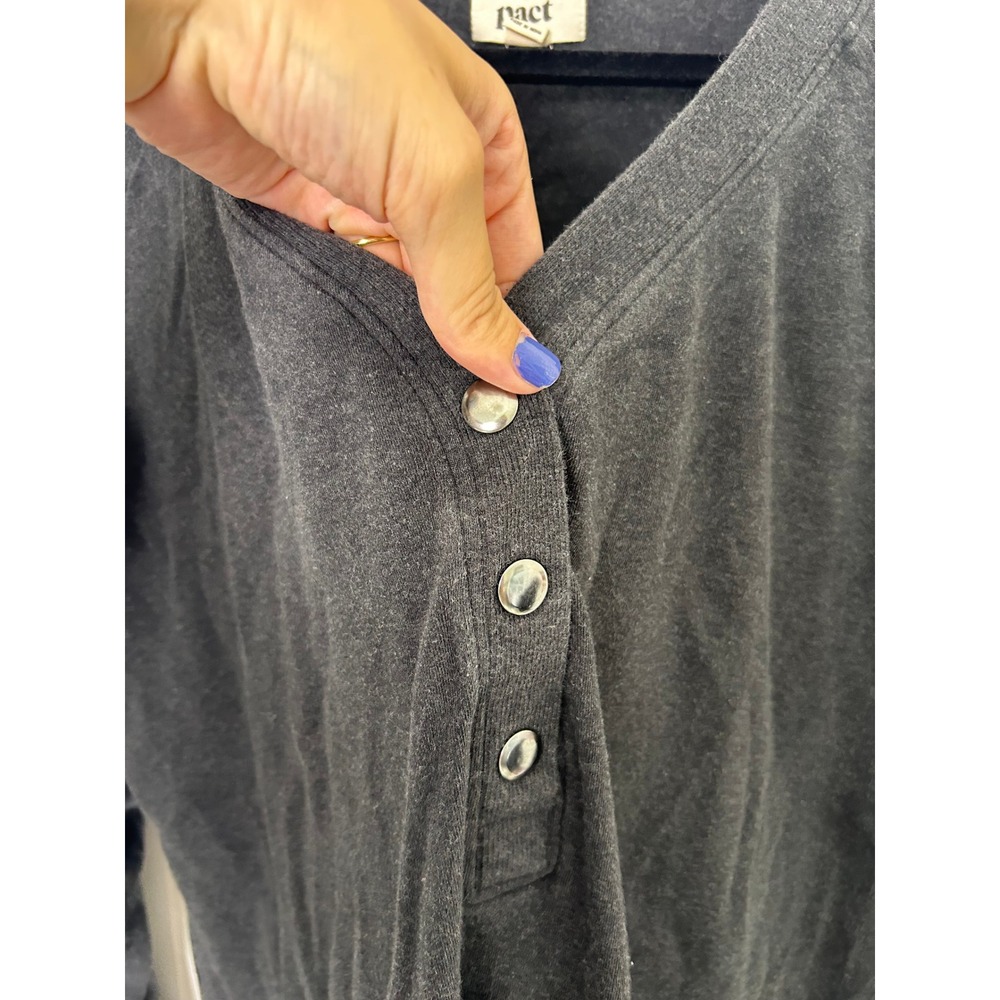 Pact Organic Cotton Airplane Sweatshirt Women L Gray Long sleeve cozy earthy - Picture 4 of 10